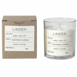 Linden duftlys 7,4 cm hvit