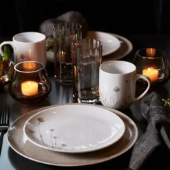 Linen asjett 21 cm beige