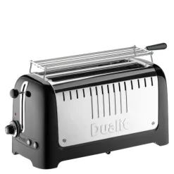 Lite brødtrister lang 4 skiver blank svart