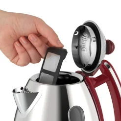 Lite vannkoker 1,5L rød/rustfri