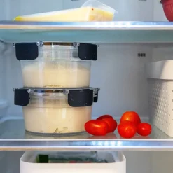 LocknLock oppbevaringsboks 2 stk 0,7 L klar/svart