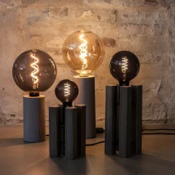 Lodge bordlampe 36 cm brunbeiset