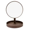 Look sminkespeil med fot 25 cm valnøtt