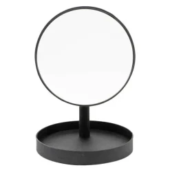 Look sminkespeil med fot 25 cm mørk eik