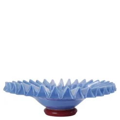 Lori skål 38 cm lys blå/vinrød