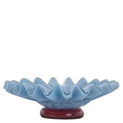 Lori skål 18 cm lys blå/vinrød