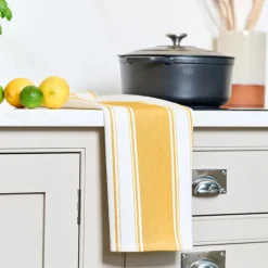 Love Colour stripet kjøkkenhåndkle 70x45 cm okergul