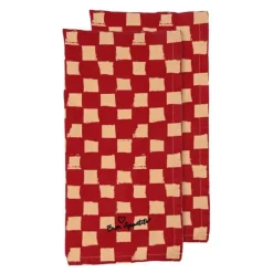 Love kjøkkenhåndkle 50x70 cm 2 stk rød/sand