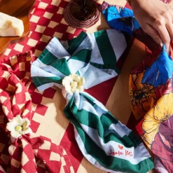 Love serviett 45x45 cm 2 stk grønn/lyseblå