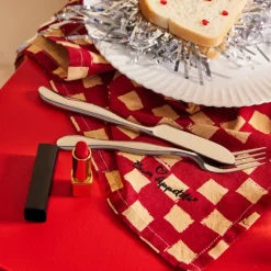 Love serviett 45x45 cm 2 stk rød/sand