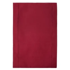 Løper med brodert hullsøm 300x30 cm mørkerød