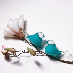 Lucky Bird glassfugl 10 cm turkis