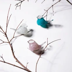 Lucky Bird glassfugl 10 cm rosa