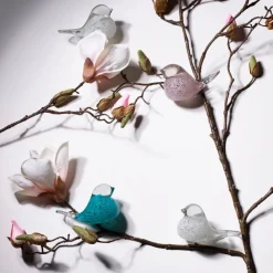 Lucky Bird glassfugl 10 cm rosa