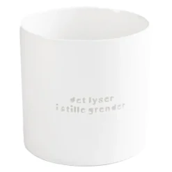 Lykt det lyser i stille 10x10 cm hvit
