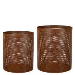 Lykt rund 2 stk 30/25 cm rust