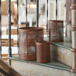 Lykt rund 2 stk 30/25 cm rust