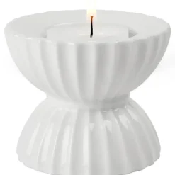 Lyngby Tura telyslykt 8 cm hvit