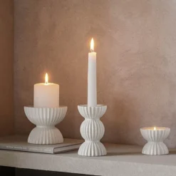 Lyngby Tura telyslykt 8 cm hvit