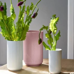 Lyngby vase 25 cm rosa porselen