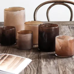 Lyric lyslykt 10x10 cm brown