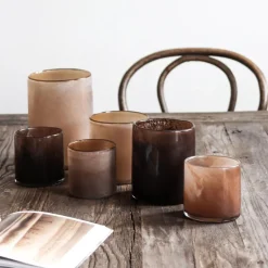 Lyric lyslykt 15x18 cm brown