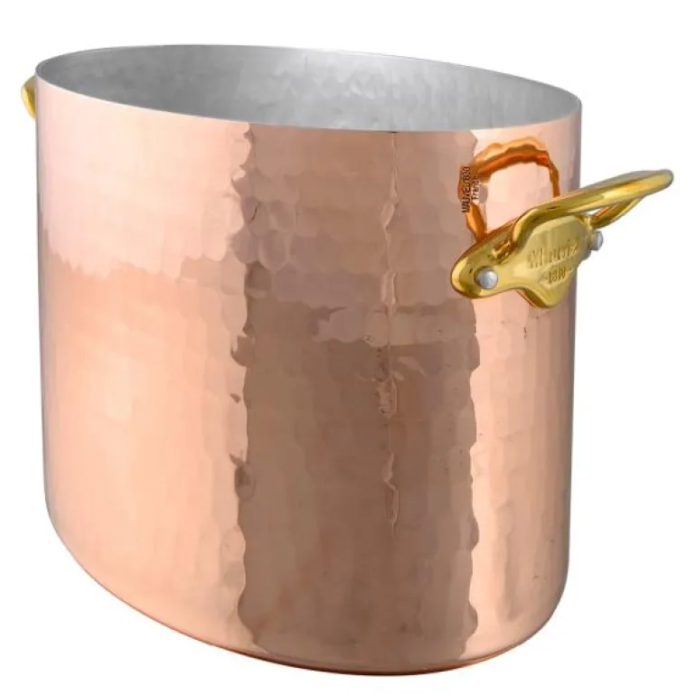 M'30 champagnekjøler oval 26x20 cm hamret kobber