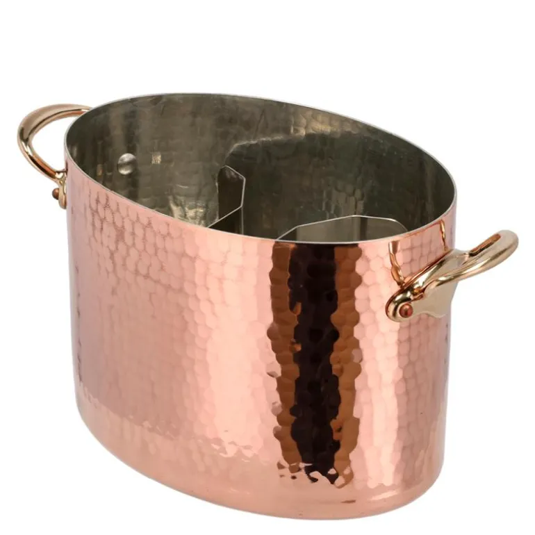 M'30 champagnekjøler oval 26x20 cm hamret kobber