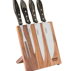 Magnetisk knivholder med kniver brun