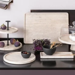 Manufacture Travertine serveringsfat 24,5 cm beige