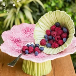 Maria Flor kakefat på stett dahlia rød/grønn