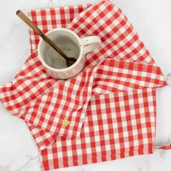 Maria kjøkkenhåndkle 50x70 cm rød/natur