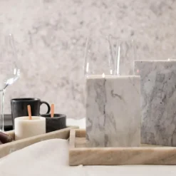 Marmaros fat firkantet beige