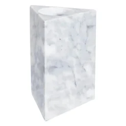 Marmaros lysestake 18 cm hvit