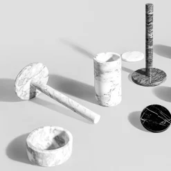 Marmor fat 12 cm hvit