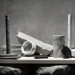 Marmor fat 12 cm hvit