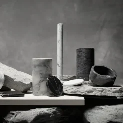 Marmor fat 12 cm svart