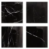 Marmor glassbrikke kvadratisk 10x10 cm 4 stk svart