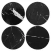 Marmor glassbrikke rund 10 cm 4 stk svart