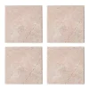 Marmor glassbrikke 10x10 cm 4 stk rosa