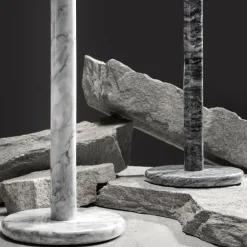 Marmor tørkerullholder 32 cm natur/hvit