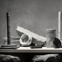 Marmor tørkerullholder 32 cm svart