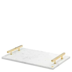 Marmorbrett med håndtak M 40,5x25,5 cm hvit