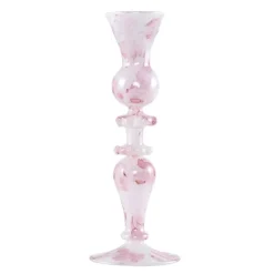 Mary lysestake 25 cm rosa marmor