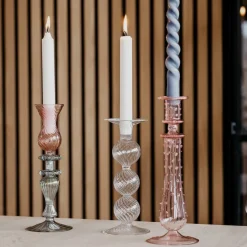 Mary lysestake 25 cm rosa/blå