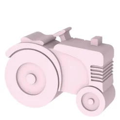 Matboks i plast traktor lys rosa