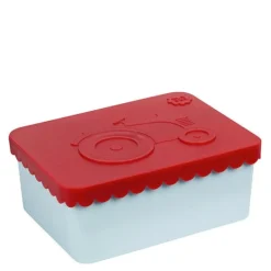 Matboks i plast traktor rød/lysblå