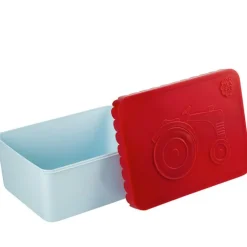 Matboks i plast traktor rød/lysblå