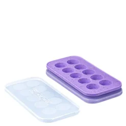 Matoppbevaring og lokk i silikon cookie tray 10x25 ml 2 stk lilla