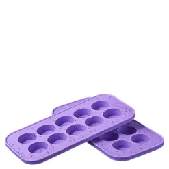 Matoppbevaring og lokk i silikon cookie tray 10x25 ml 2 stk lilla